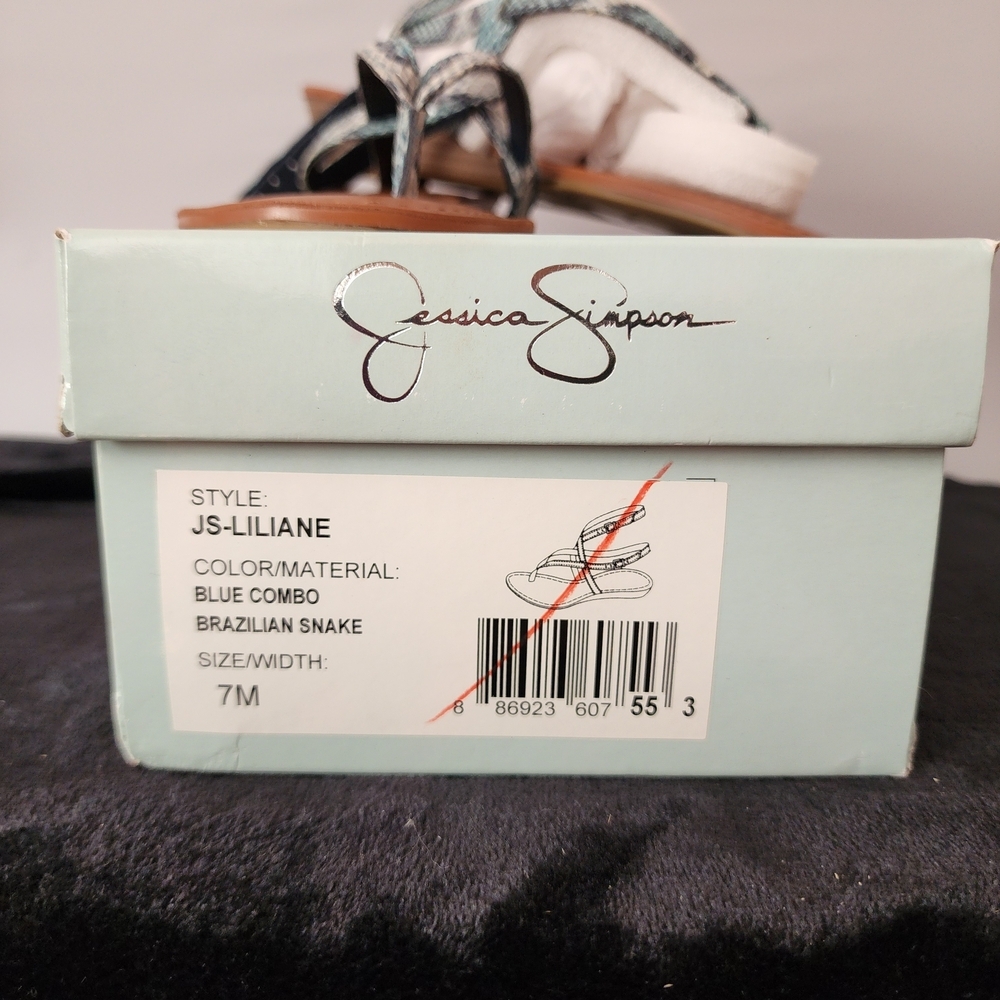 Jessica Simpson Blue and Black Sandals - Picture 2 of 4